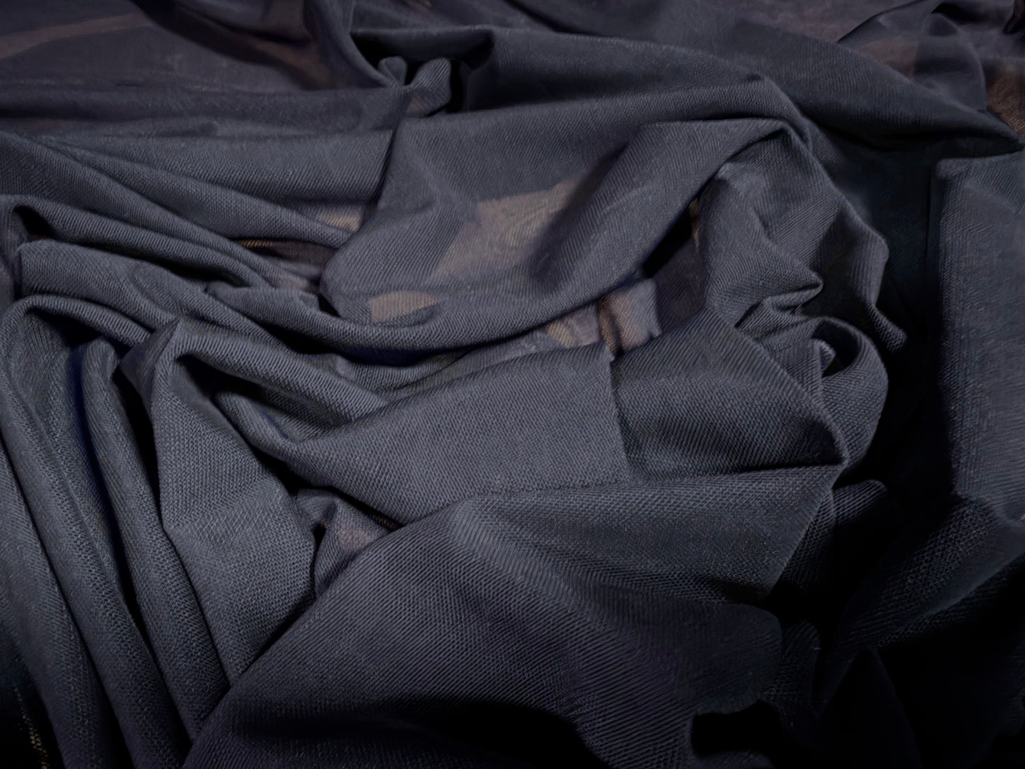 Power mesh net stretch spandex fabric, per metre - plain - navy