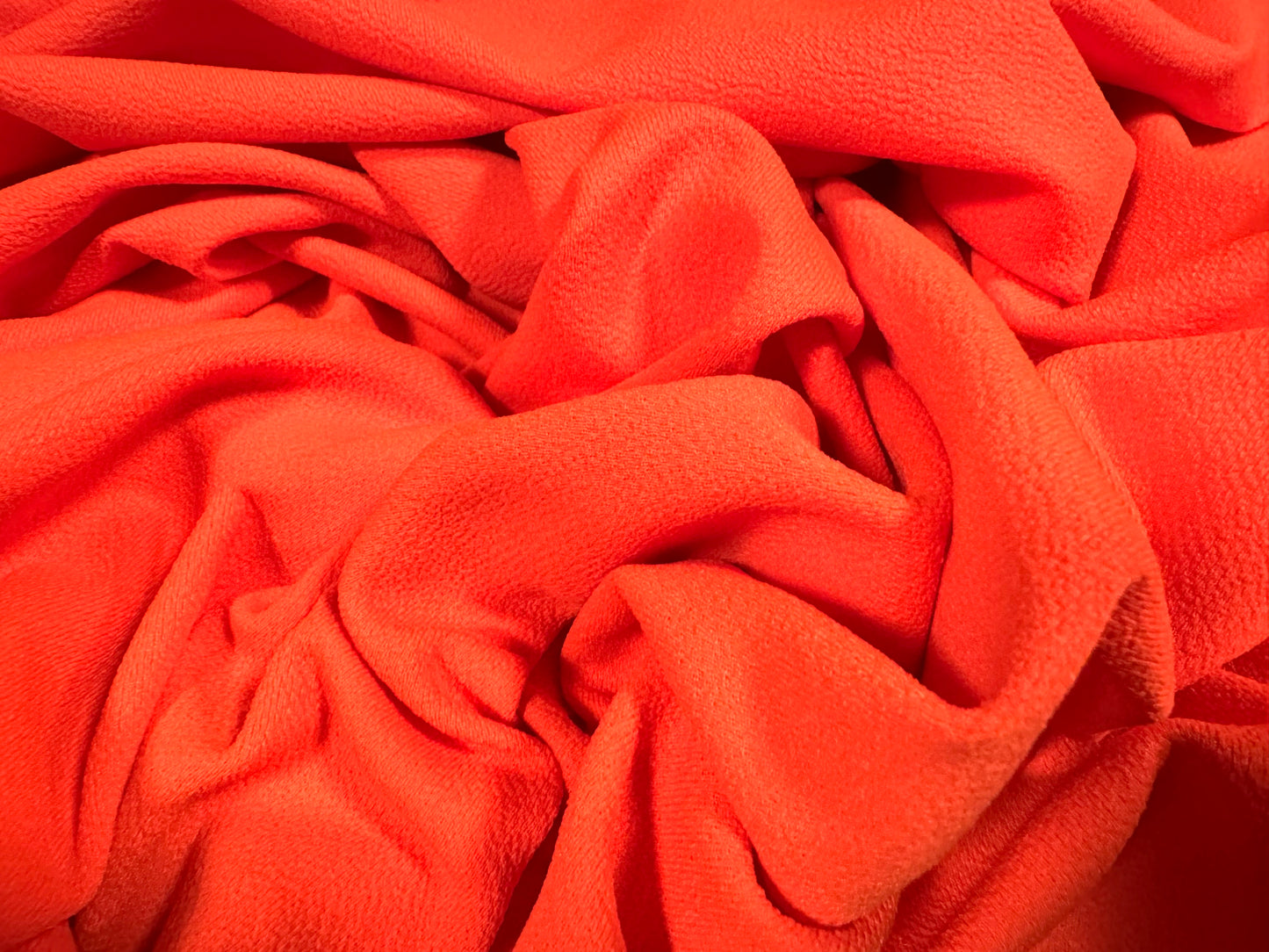 Stretch crepe double jersey fabric - per metre - plain - fluorescent orange