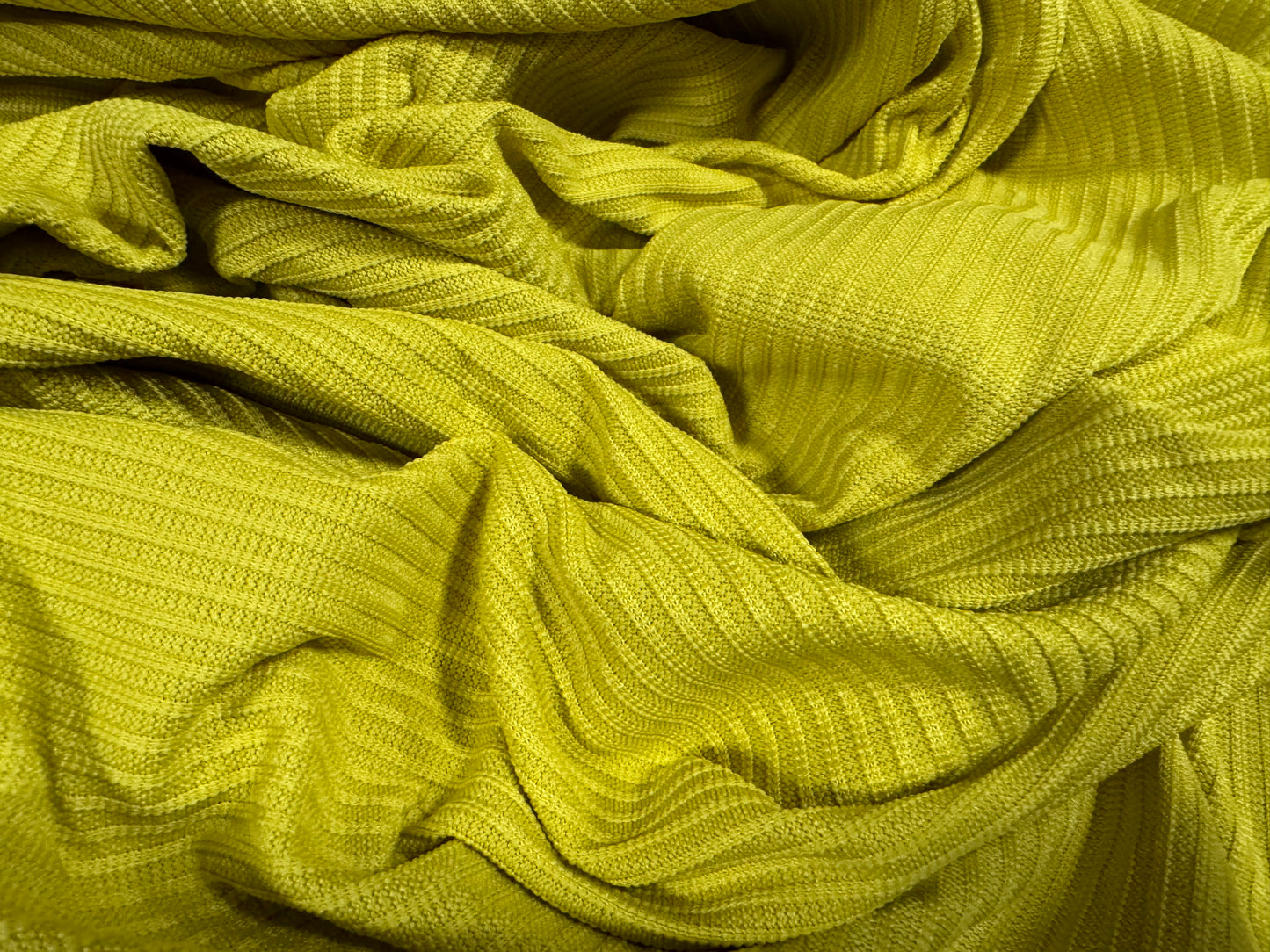 Heavyweight rib jersey fabric, per metre - plain - chartreuse