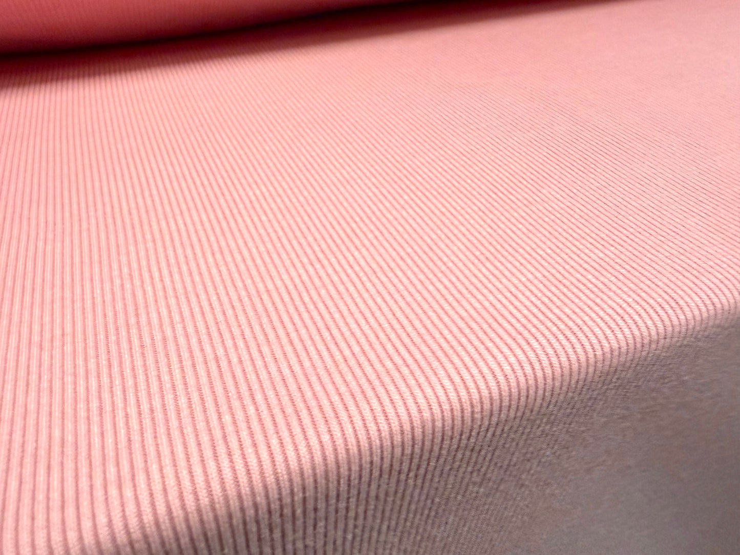 Fine stretch spandex rib jersey fabric, per metre - plain - pink