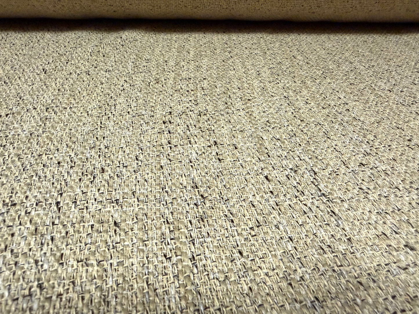 Wool basketweave fabric, per metre - plain - mottled stone