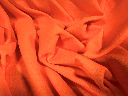 Flame retardant double jersey fabric, per metre - plain - hi vis orange