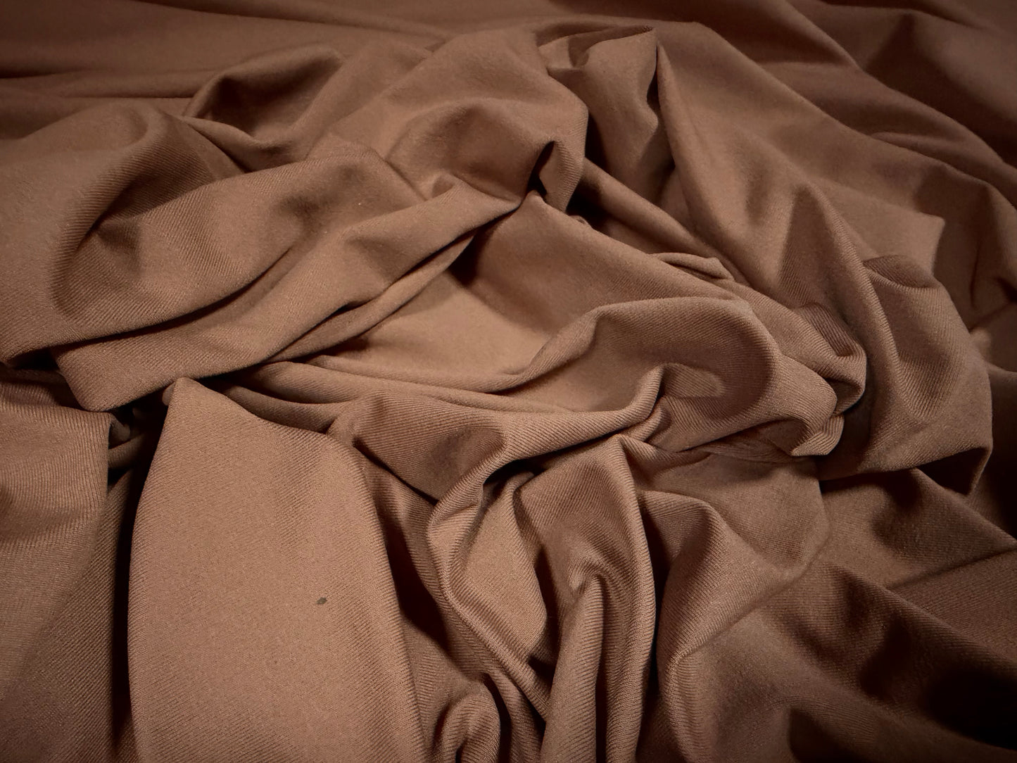 Super stretch soft single jersey fabric, per metre - plain - siena brown