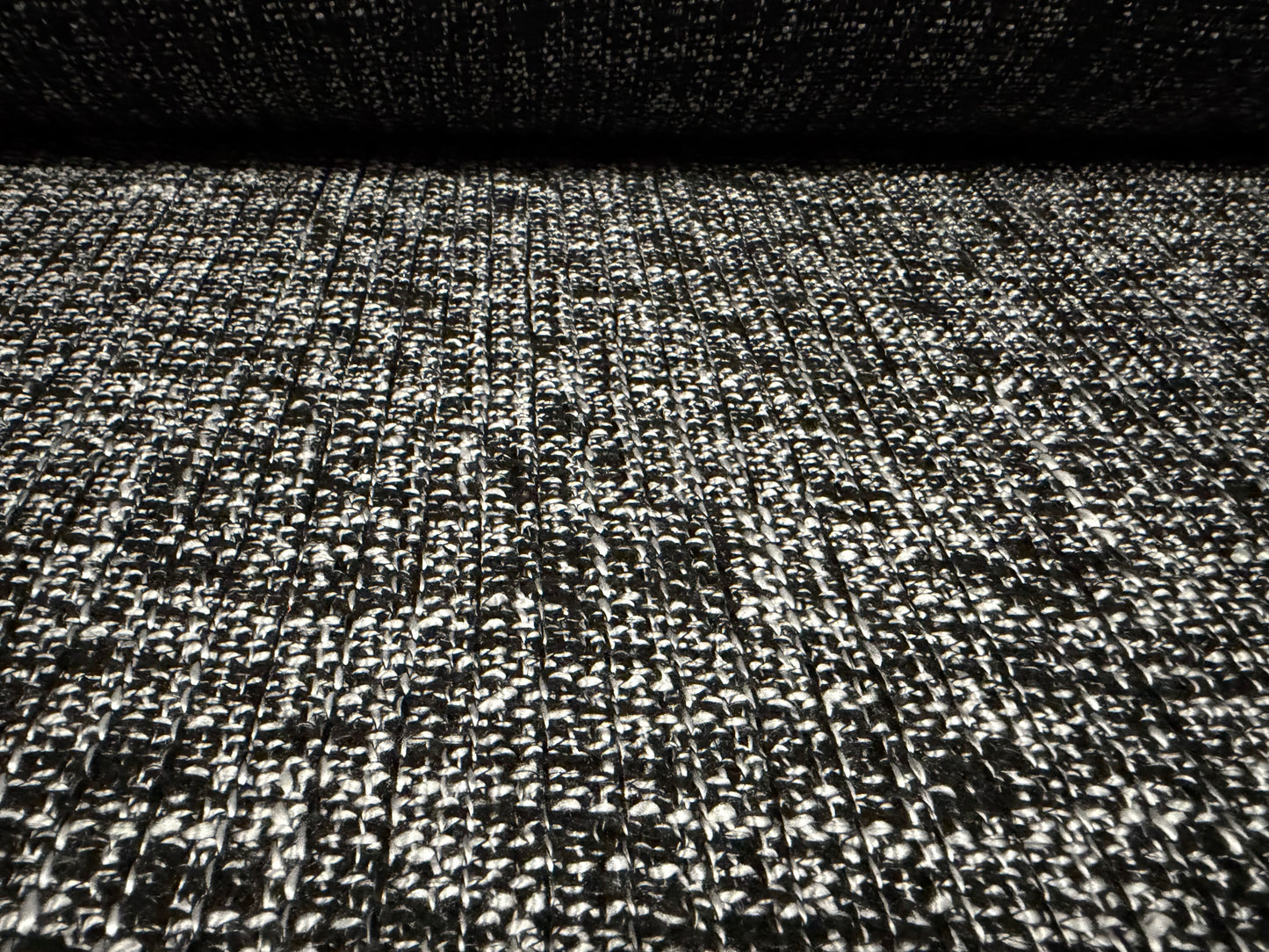 Heavyweight wool bouclé fabric, per metre - melange - black & white