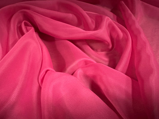 Lightweight voile fabric, per metre - plain - cerise pink