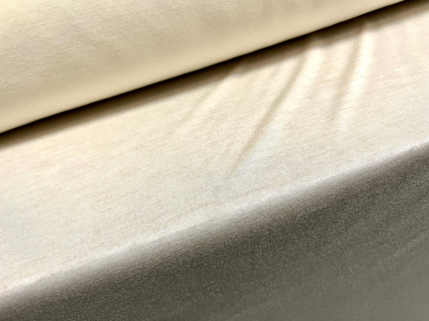 Lightweight viscose single jersey fabric, per metre - plain - cream