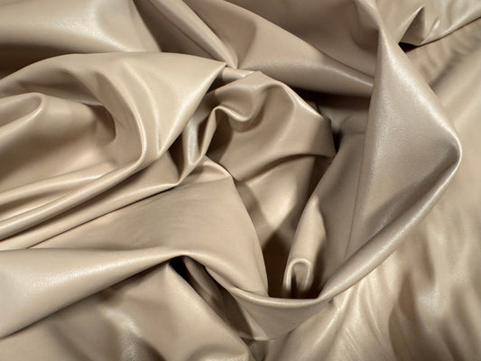 P.U. coated stretch spandex pvc jersey fabric, per metre - plain - matte buff
