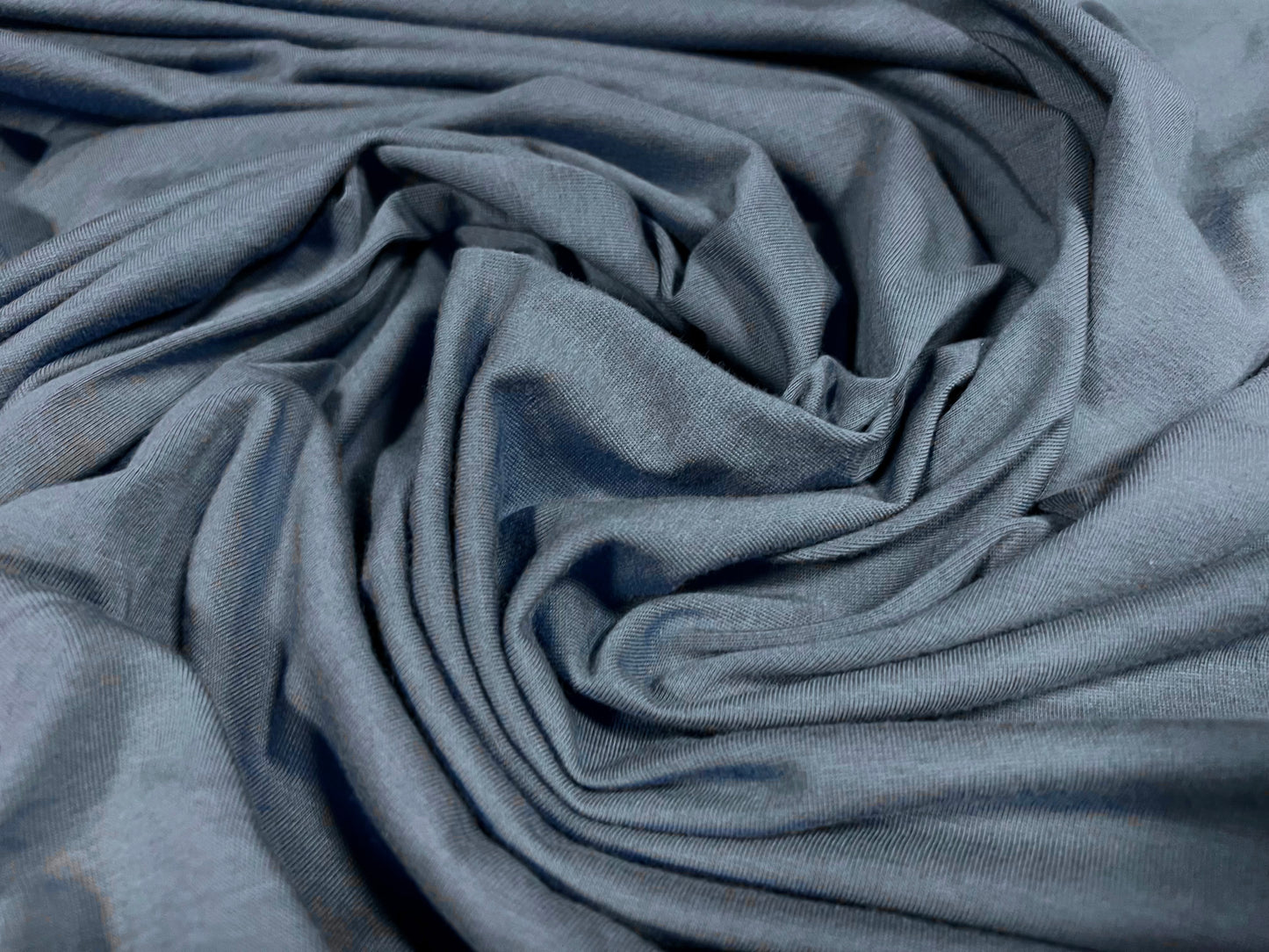 Cotton spandex stretch single jersey fabric, per metre - plain - Air Force Blue