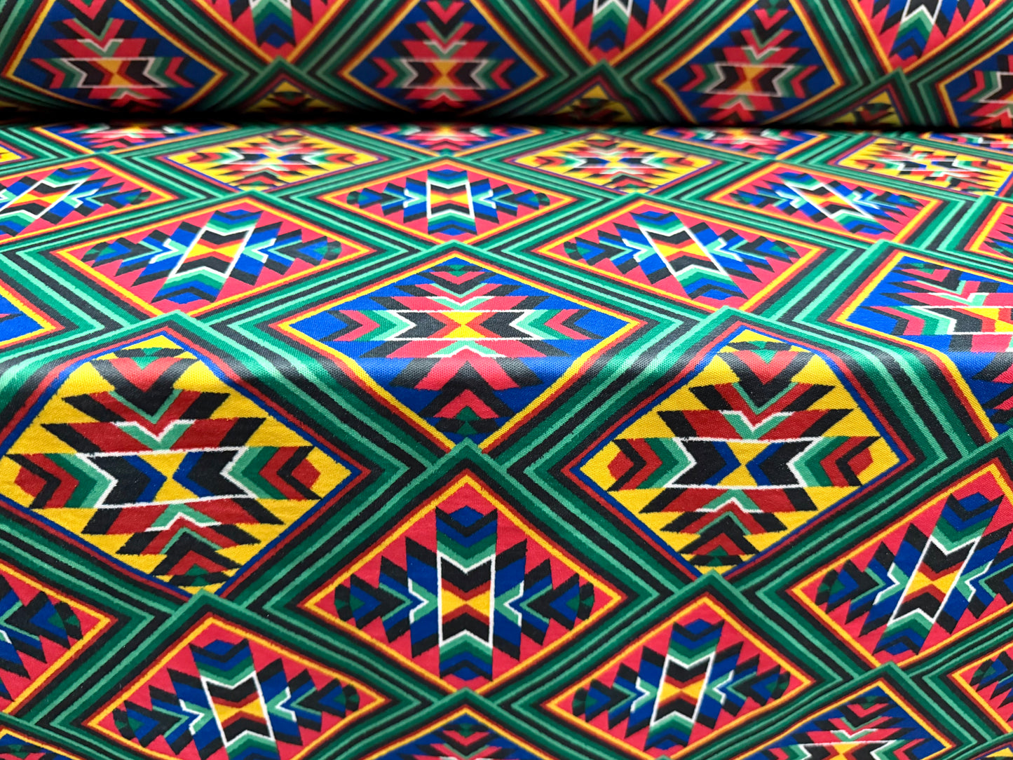 Toledo double jersey fabric, per metre - Navajo style print - multicolour