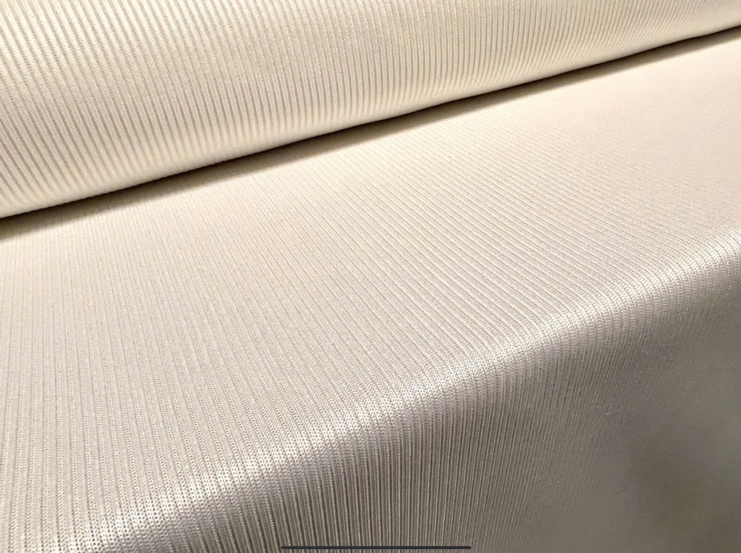 Heavyweight rib jersey fabric, per metre - plain - ivory