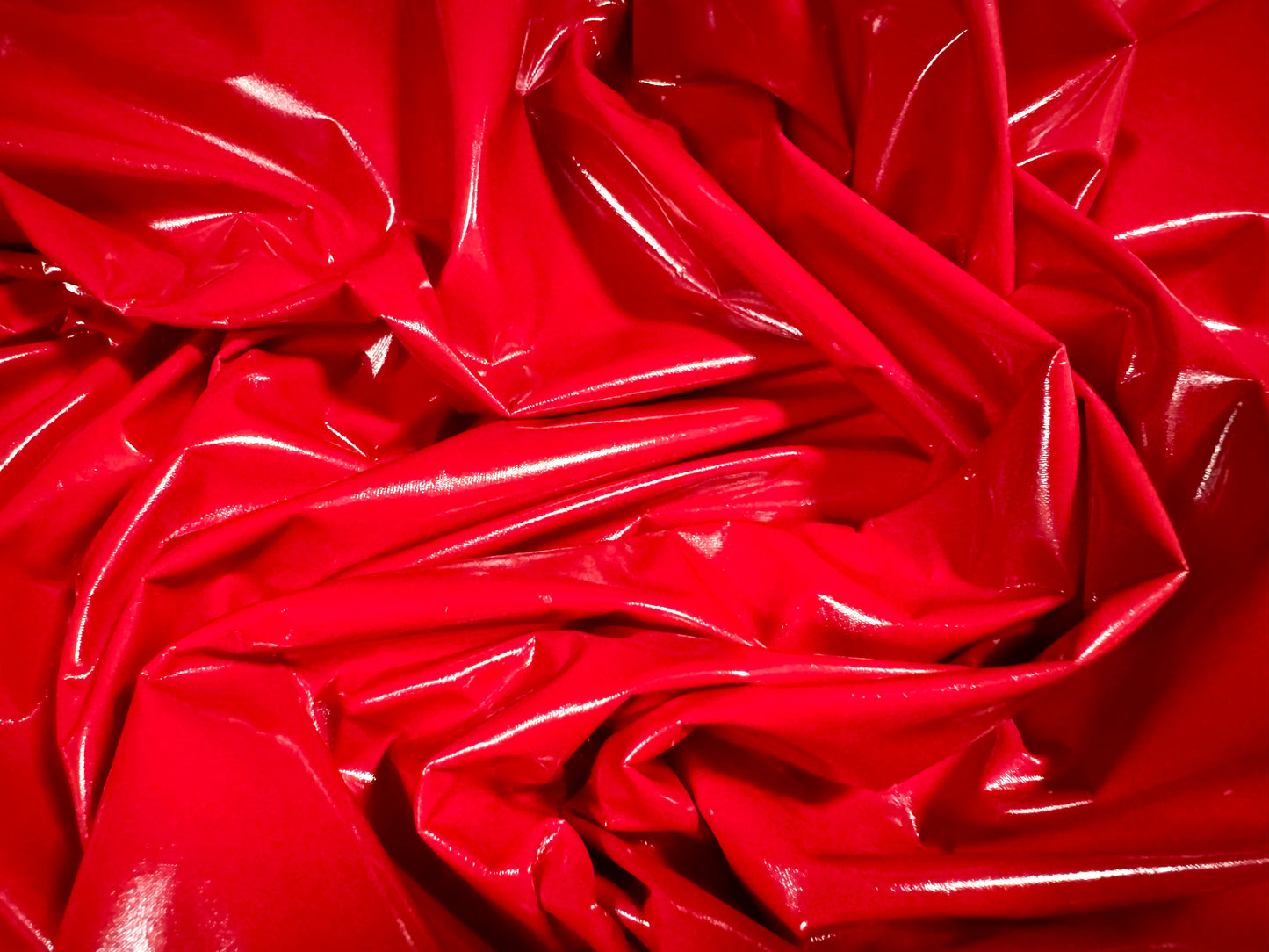 High gloss faux leather p.u. coated jersey fabric, per metre - plain - red