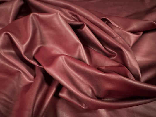 Stretch pvc coated jersey fabric, per metre - plain - wine