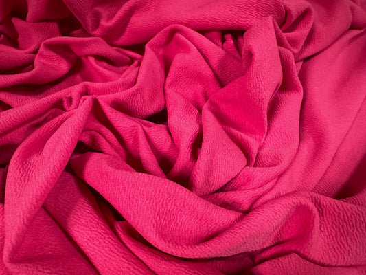 Liverpool textured scuba stretch spandex jersey fabric, per metre - plain - cerise pink