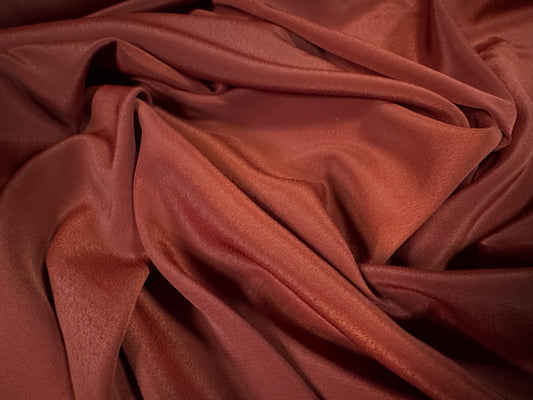 Hammered crepe woven dress fabric, per metre - plain - rust