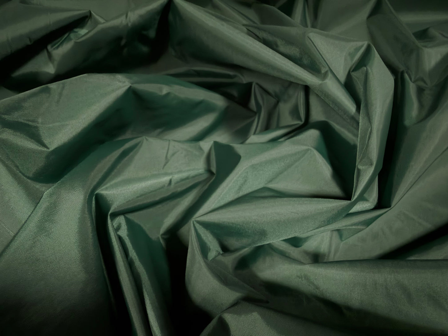 Lightweight woven nylon fabric, per metre - plain - bottle green