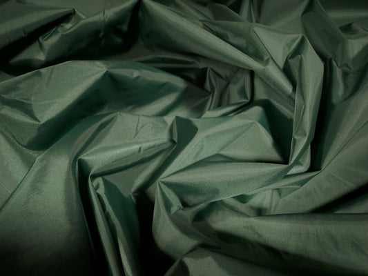 Lightweight woven nylon fabric, per metre - plain - bottle green