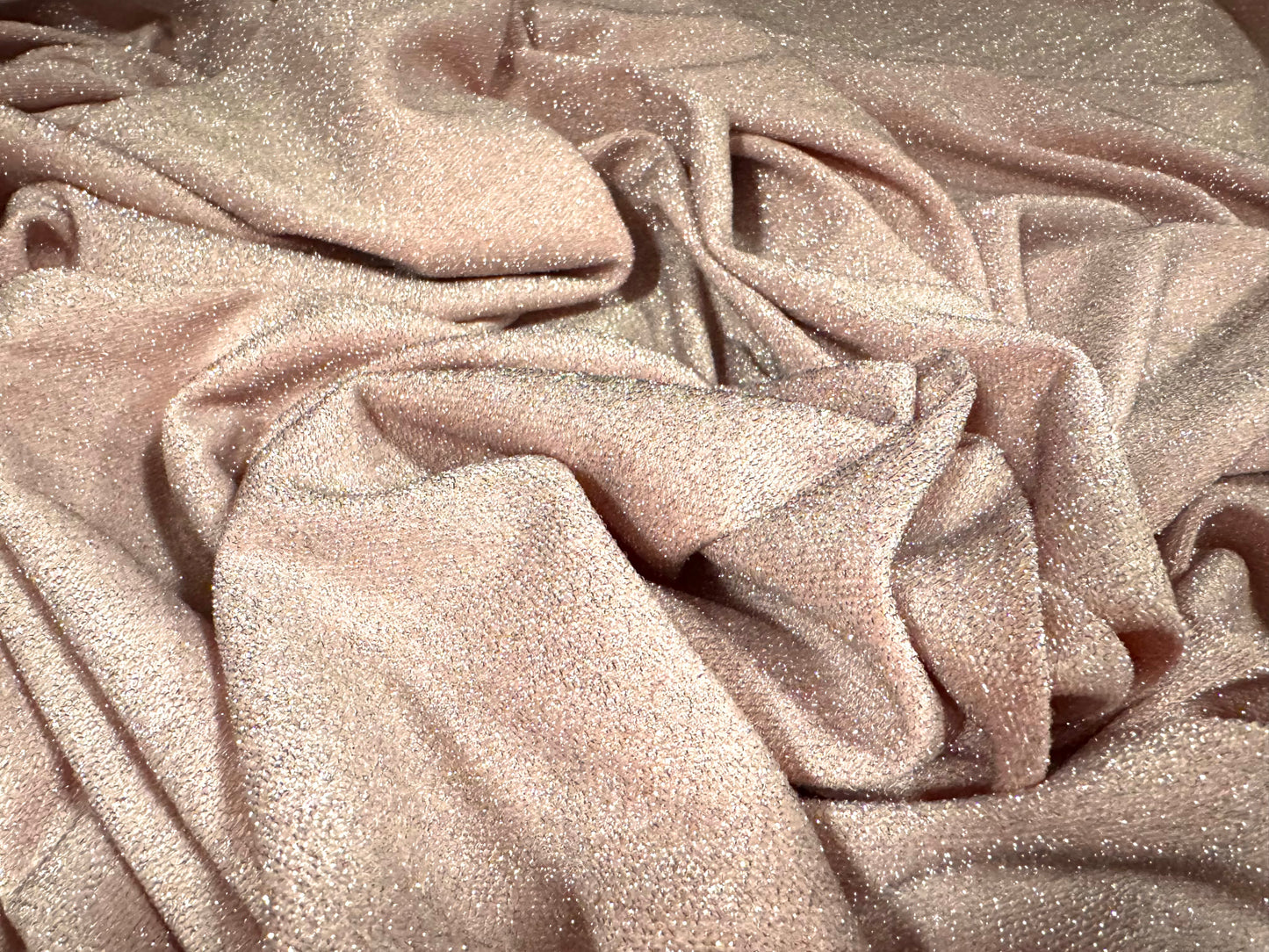 Slinky spandex jersey fabric with metallic lurex, per metre - pink