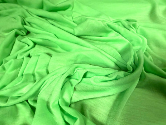 Soft handle single jersey fabric, per metre - plain - bright green