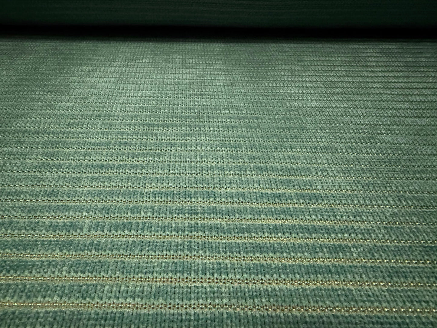 Soft velour knit fabric, per metre - stripe - seafoam green
