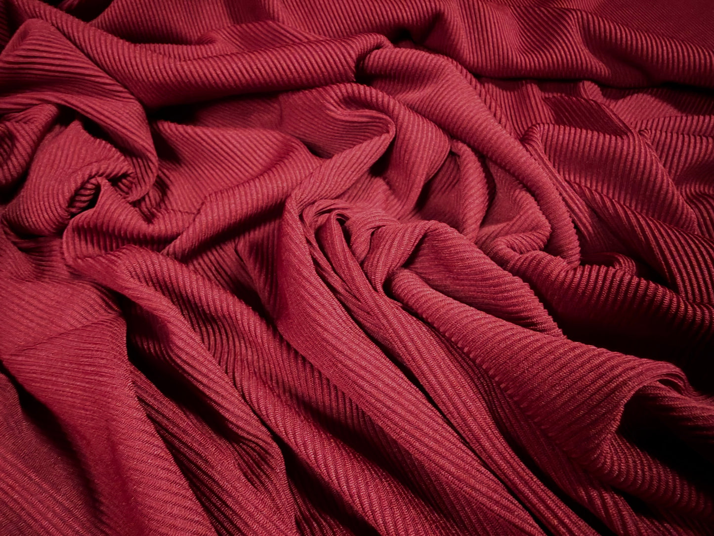 Fine stretch spandex rib jersey fabric, per metre - plain - Beaujolais wine