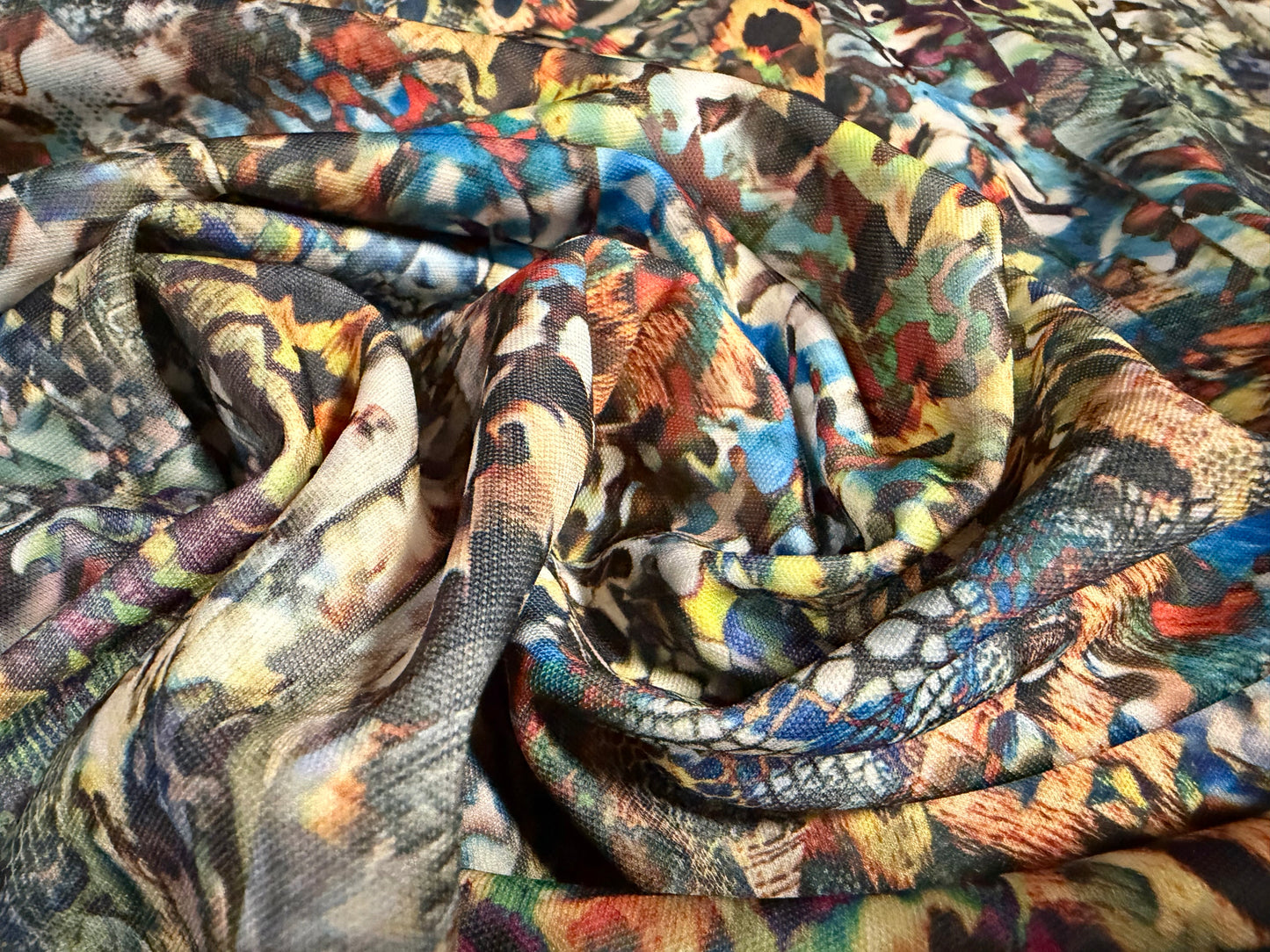 Toledo double jersey fabric, per metre - animal print medley - multicolour