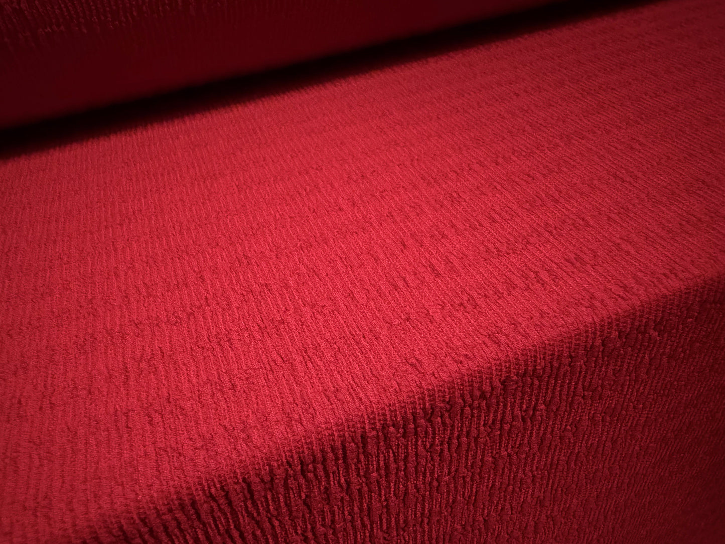 Stretch crepe woven fashion fabric, per metre - seersucker stripe - winter red
