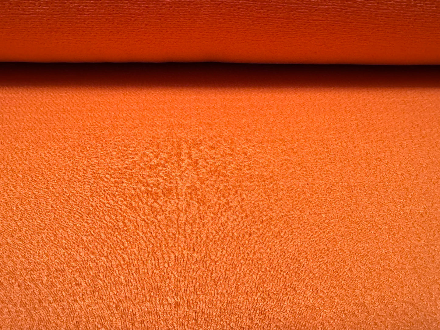 Orange Peel textured stretch spandex jersey fabric, per metre - plain - orange