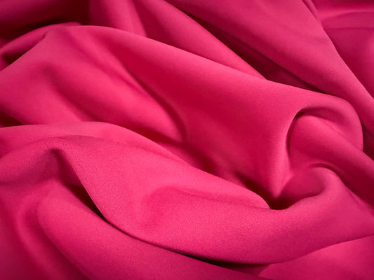Sandwich scuba crepe spandex double jersey fabric, per metre - plain - fuchsia