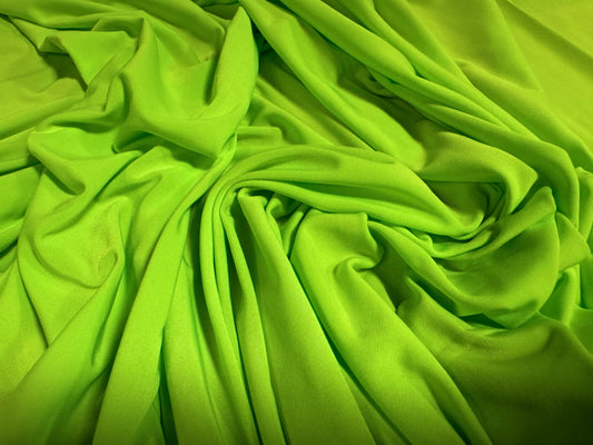 Soft touch spandex stretch jersey fabric, per metre - plain - bright green