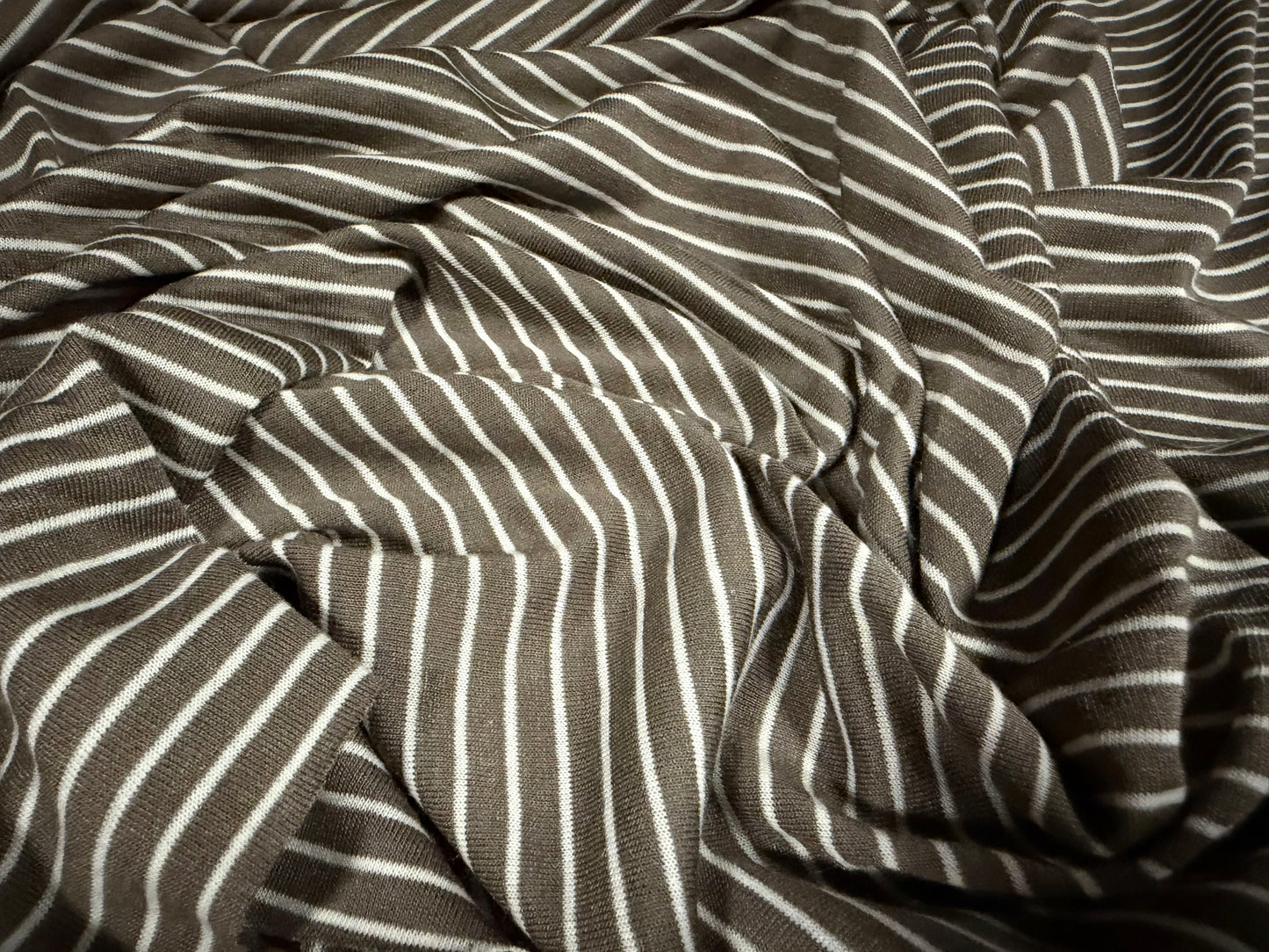 Viscose single jersey fashion fabric, per metre - stripe - taupe