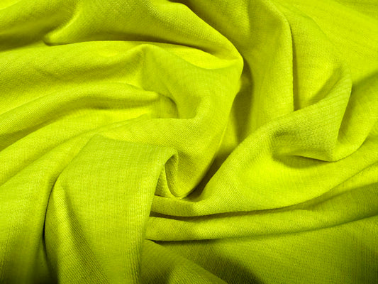 Double jersey knit fabric, per metre - plain - hi visibility yellow