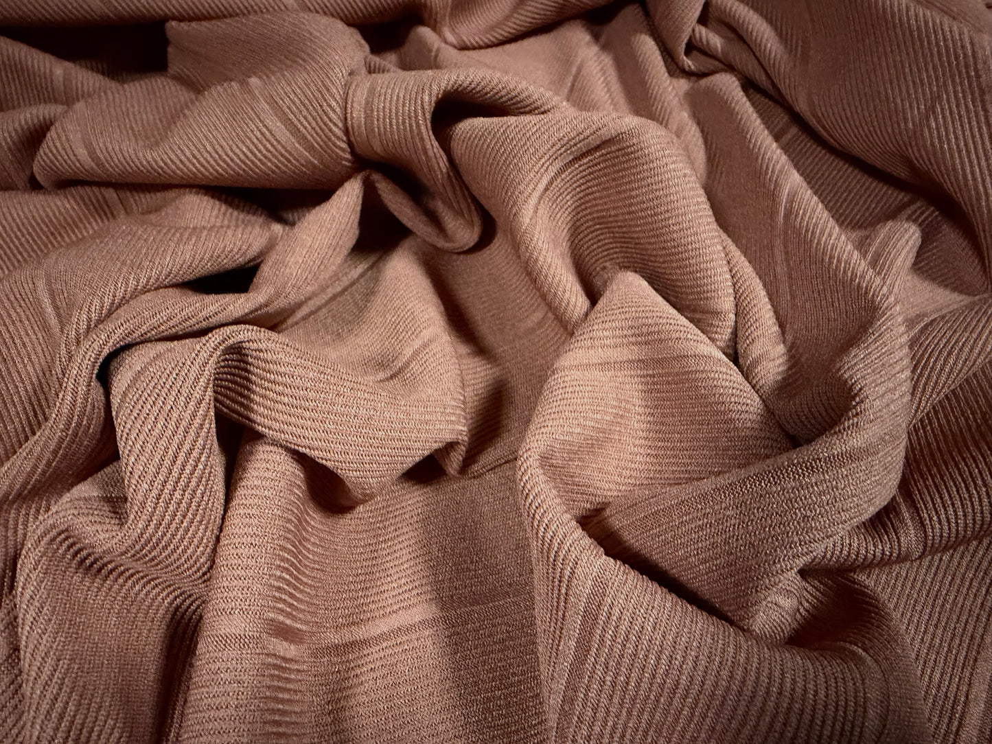 Bandage rib stretch spandex bodycon jersey fabric, per metre - plain - dark nude