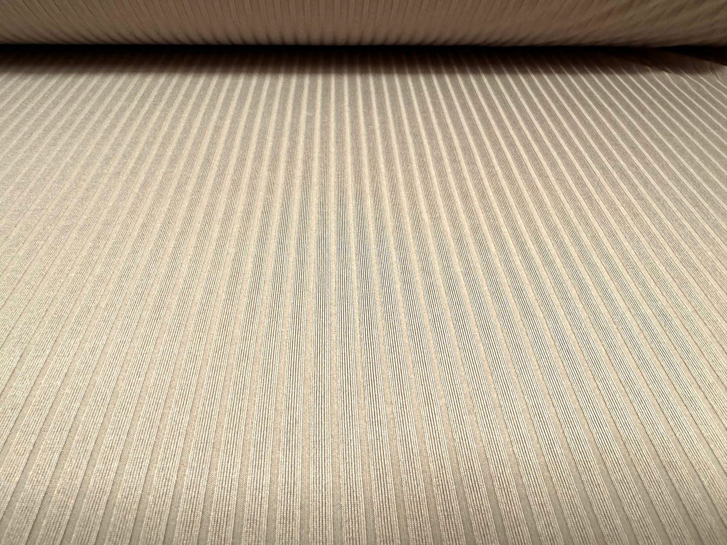 Stretch spandex rib jersey fabric, per metre - plain - sandstone