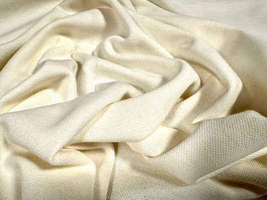 Merino wool soft interlock knitwear fabric, per metre - plain - cream