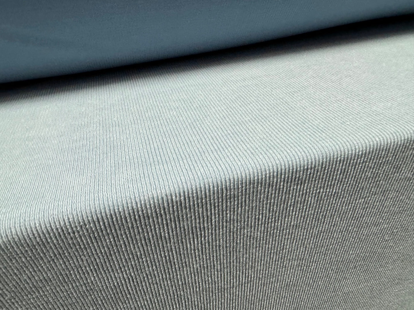 Powder touch rib stretch spandex jersey fabric, per metre - pale blue