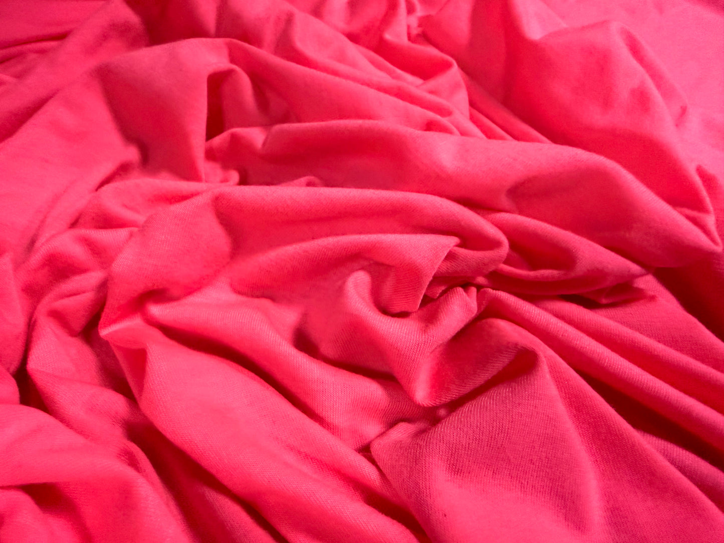 Soft handle single jersey fabric, per metre - plain - fluorescent pink