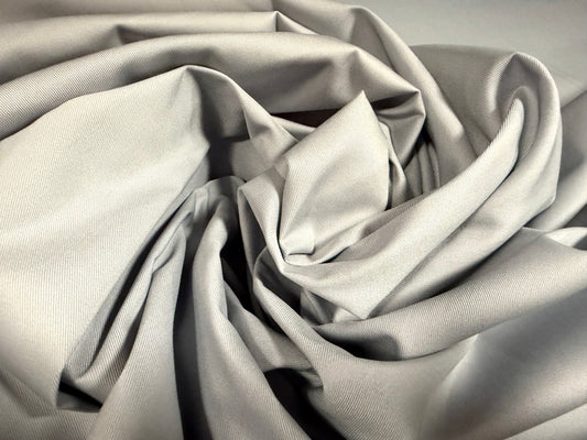 Plain weave twill trouser weight fabric, per metre - silver grey