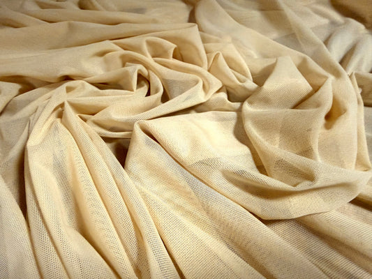 Power mesh net stretch spandex fabric, per metre - plain - beige
