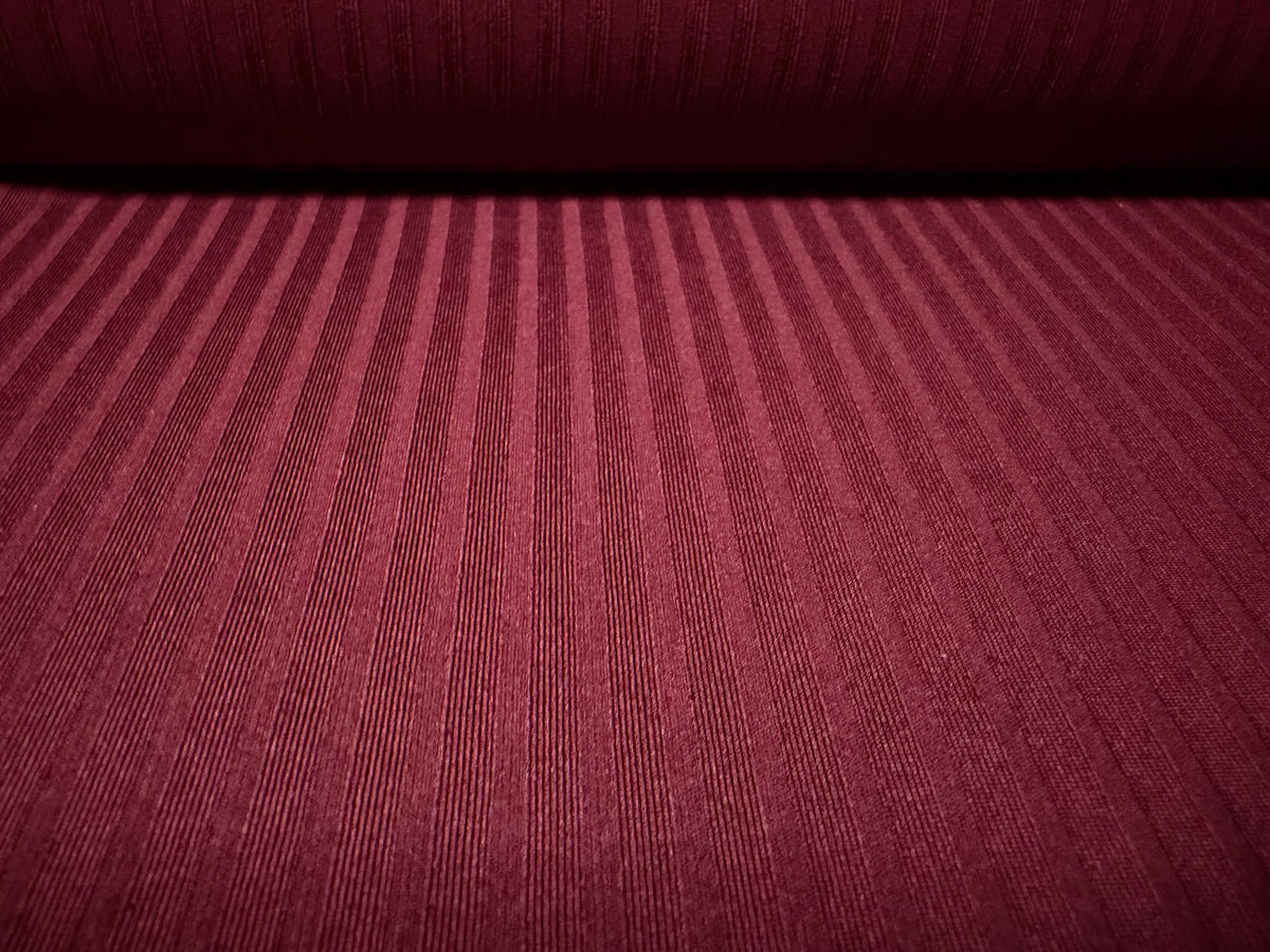 Stretch spandex rib jersey fabric, per metre - plain - wine