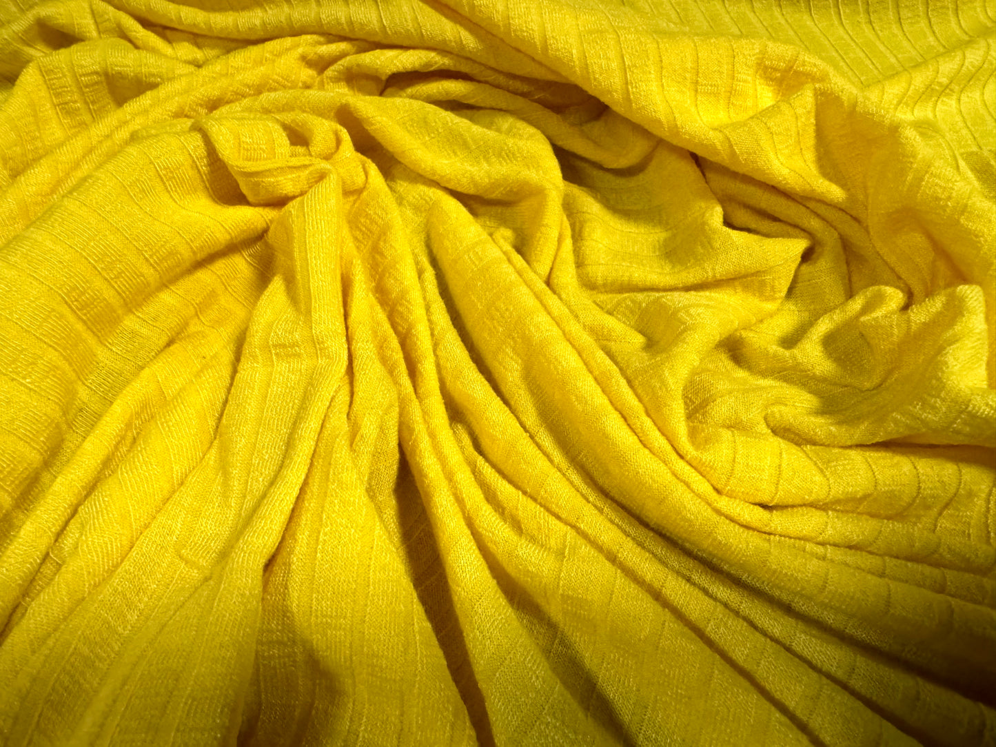 Soft Stretch spandex rib jersey fabric, per metre - plain - bright yellow