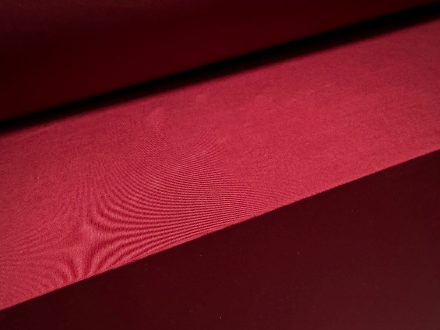 Soft touch stretch spandex single jersey fabric, per metre - plain - wine