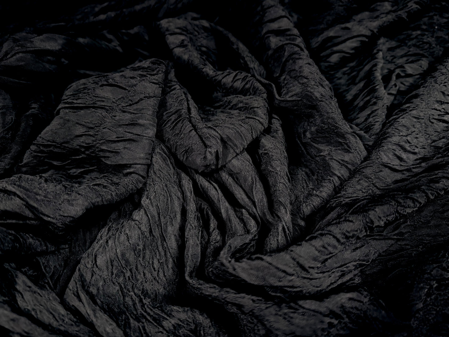 Stretch double jersey fashion fabric, per metre - blister satin - black