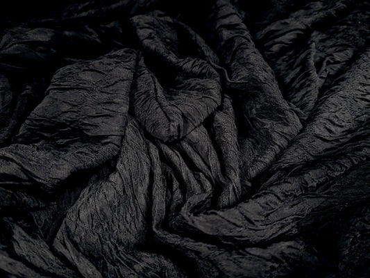 Stretch double jersey fashion fabric, per metre - blister satin - black