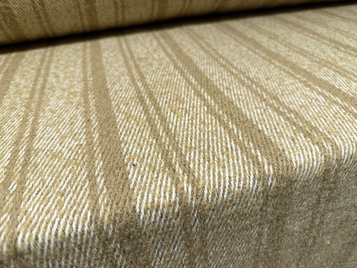Heavyweight wool bouclé fabric, per metre - stripe - desert khaki