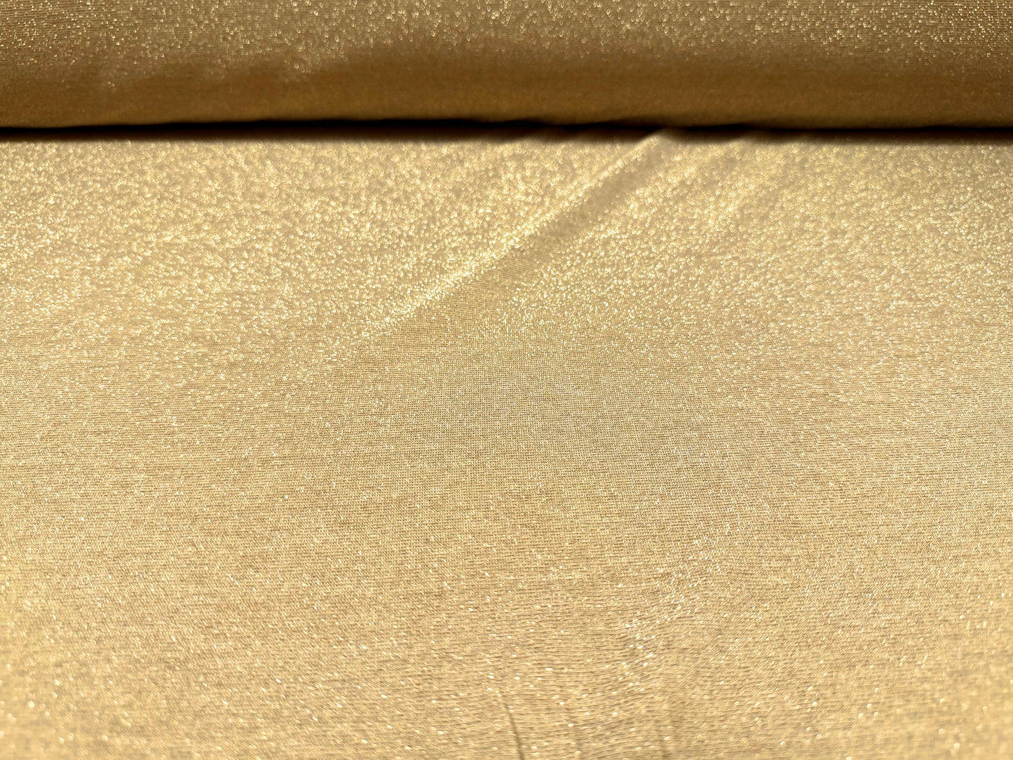 Metallic single jersey fashion fabric, per metre - lurex sparkle - old gold