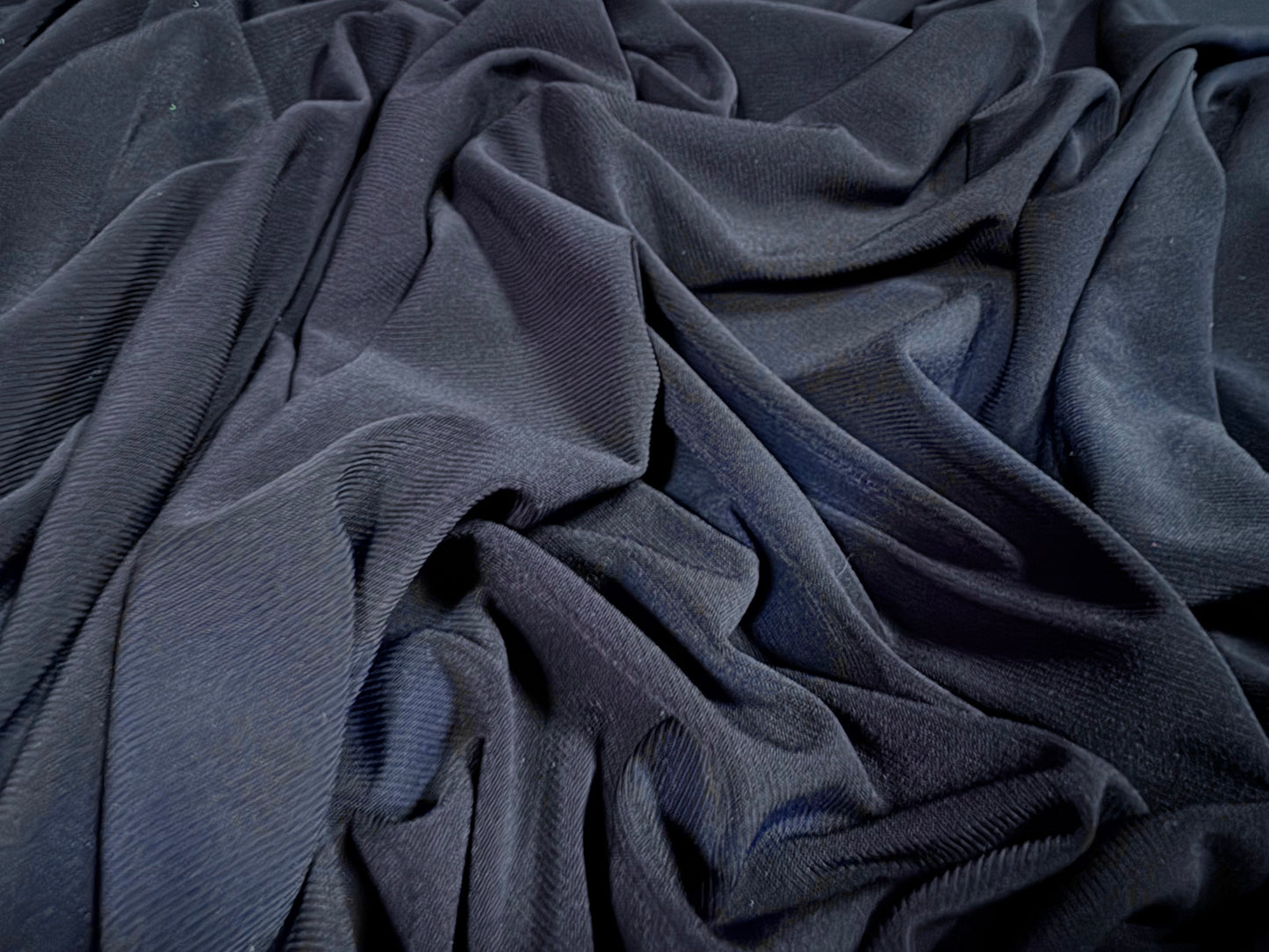 Soft touch spandex stretch jersey dress fabric, per metre - navy blue