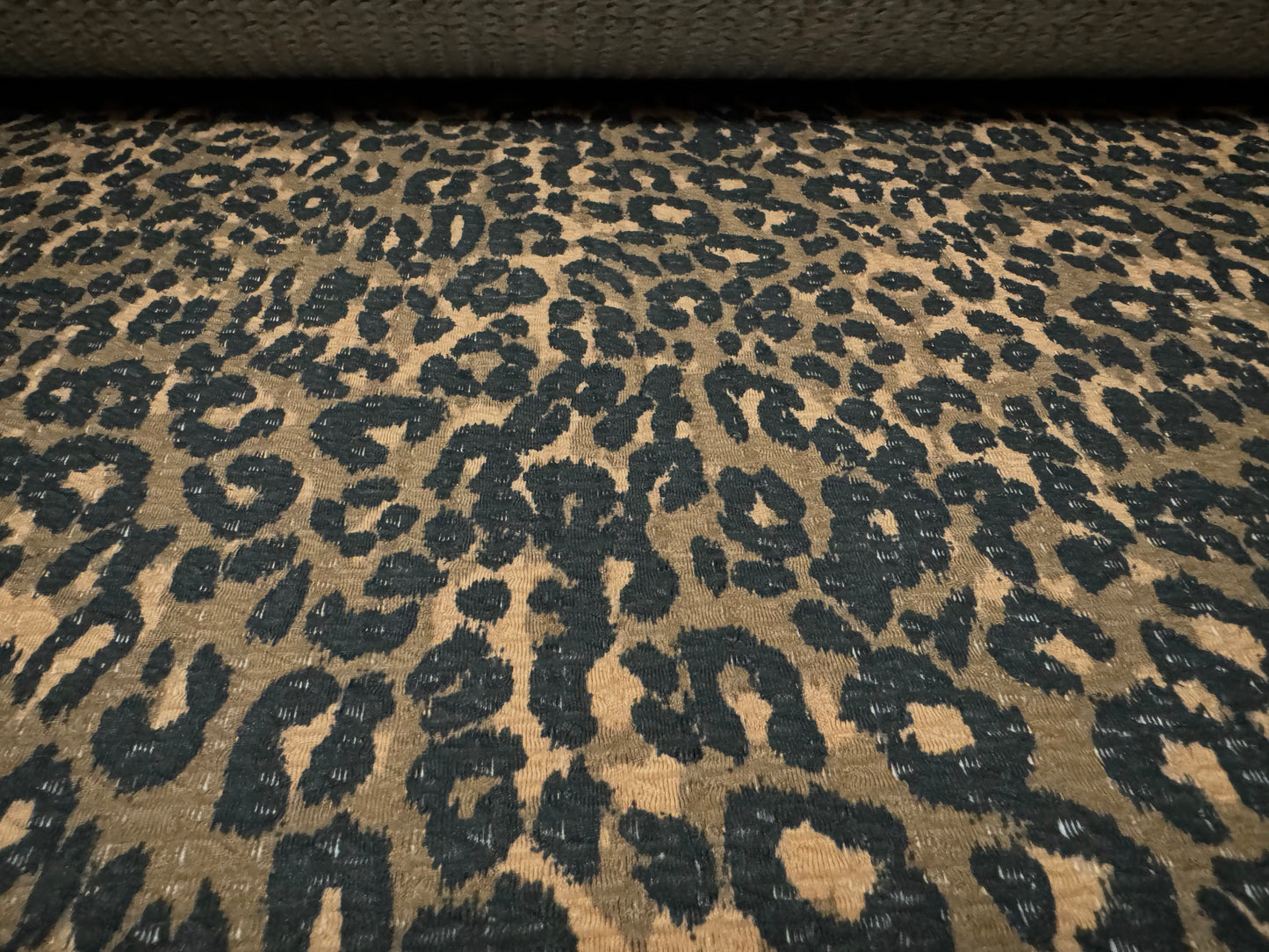 Double jersey knit stretch spandex jacquard fabric, per metre - cheetah animal print - brown