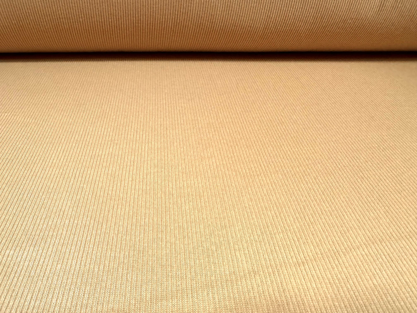 Soft handle 2x1 ribbed jersey knit fabric, per metre - plain - stone