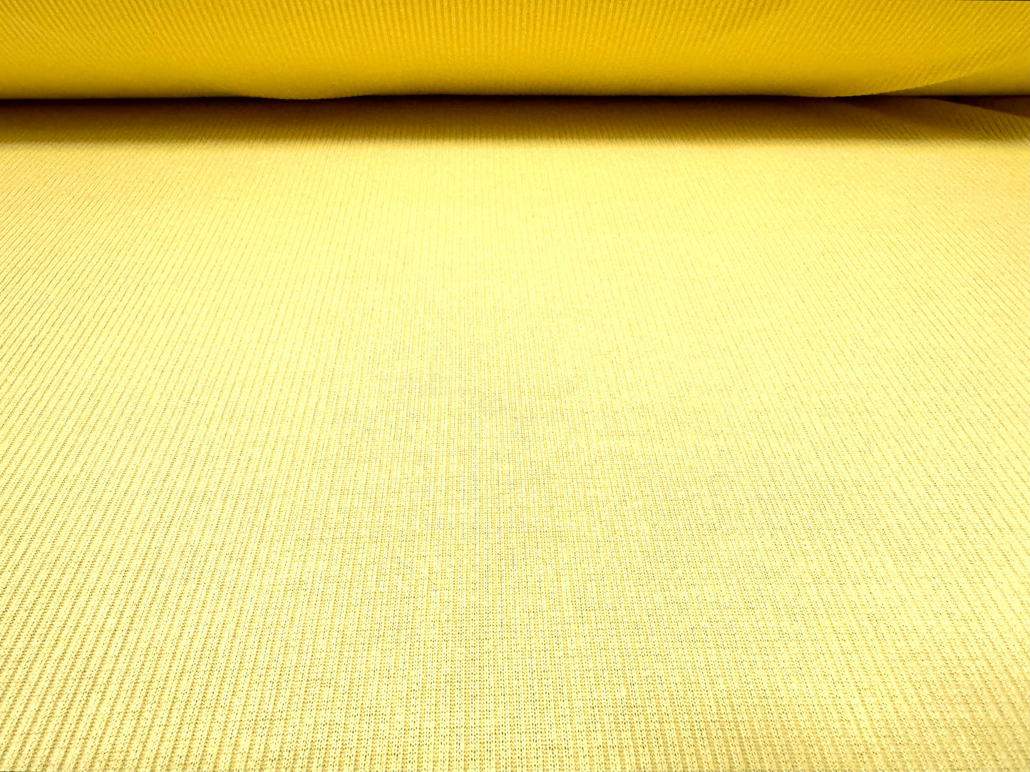 Soft handle 2x1 ribbed jersey knit fabric, per metre - plain - lemon