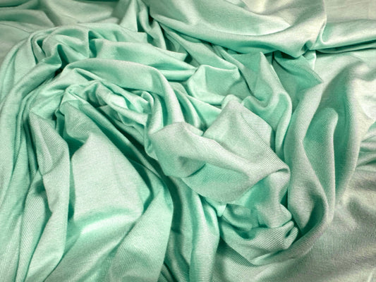 Viscose spandex stretch single jersey fabric, per metre - plain - aqua